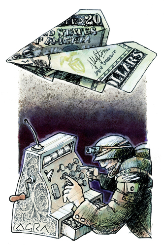 Cartoon: DRONE   -War is money- (medium) by AGRA tagged war,money,conflict