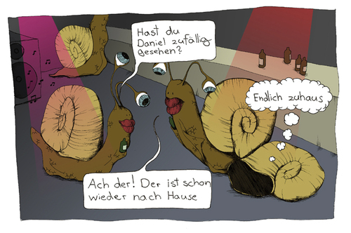 Cartoon: Wo ist Daniel? (medium) by Magnoli tagged schnecken,party