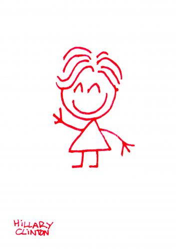 Cartoon: Hillary Clinton (medium) by volkertoons tagged cartoon,volkertoons,strichmännchen,low,art,famous,people,hillary,clinton,usa,elections,wahlen,polititian,politiker,karrikatur
