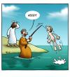 Cartoon: Menschenfischer (small) by volkertoons tagged volkertoons dornemann cartoon bibel bible jesus christus angeln fischen fihing fisherman fischer menschenfischer