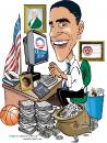 Cartoon: Pres. Barack Obama working it! (small) by caricaturekerry tagged president,barack,obama,kerry,johnson,caricature,politics,usa,political