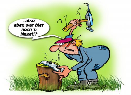 Cartoon: Absurd? (medium) by cartoonist_egon tagged hammer,nagel,obi