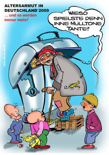 Cartoon: Altersarmut in Germany (medium) by cartoonist_egon tagged armut,alter,rentner
