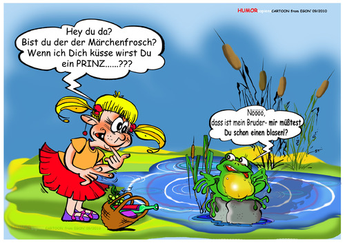 Cartoon: Blasen (medium) by cartoonist_egon tagged blasen,bruder,frosch,tümpel