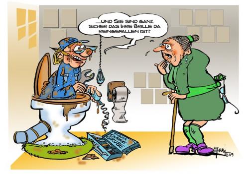 Cartoon: Sind Sie sich sicher? (medium) by cartoonist_egon tagged wc,oma,humor