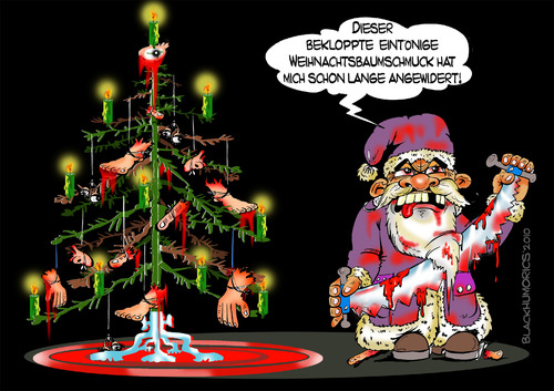 Cartoon: Weihnacht mal anders..... (medium) by cartoonist_egon tagged säge,weihnachtsmann,baum