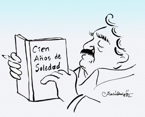Cartoon: Gabriel Garcia Marquez (medium) by halisdokgoz tagged gabriel,garcia,marquez
