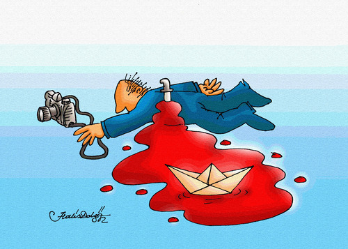 Cartoon: JOURNALIST AS A METAPHOR (medium) by halisdokgoz tagged journalist,as,metaphor