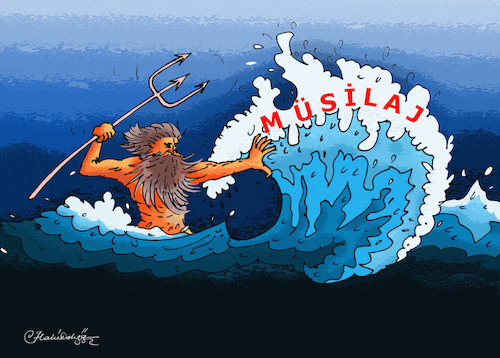 Cartoon: Mucilage Sorry Poseidon (medium) by halisdokgoz tagged mucilage,sorry,poseidon