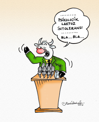 Cartoon: psychological lactoseintolerance (medium) by halisdokgoz tagged intolerance,lactose,psychological
