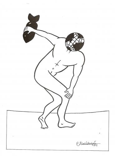 Cartoon: throw discus peace halis dokgoz (medium) by halisdokgoz tagged throw,discus,peace,halis,dokgoz