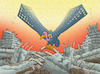 Cartoon: Earthquake and Vulture (small) by halisdokgoz tagged earthquake,and,vulture