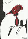 Cartoon: woodpecker (small) by KenanYilmaz tagged woodpecker,bird,work,working