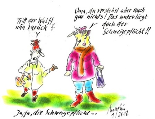 Cartoon: Schweigepflicht (medium) by quadenulle tagged cartoon