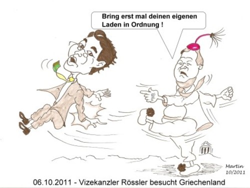 Cartoon: Vizekanzler Rössler (medium) by quadenulle tagged cartoon