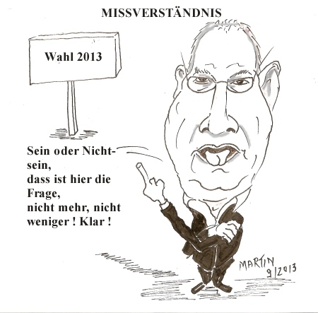 Cartoon: Wahl 2013 (medium) by quadenulle tagged politik,wahl,2013,bundestag,steinbrück,stinkefinger