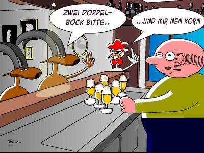 Cartoon: Vollrausch (medium) by Tricomix tagged kneipe,tresen,wirt,bier,doppelbock,eckkneipe,bar