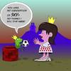 Cartoon: Modern Fairy Tale (small) by Tricomix tagged fary,tale,the,frog,prince,brothers,grimm,football,sky,princess,castle,fountain