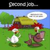 Cartoon: Second job (small) by Tricomix tagged second,job,perquisite,money,bunny,easter,chicken,costume