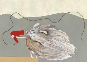 Cartoon: mähenschwein (medium) by diebiene tagged wind