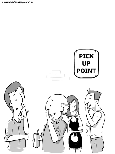 Cartoon: Pick Up Point (medium) by Ahmedfani tagged pick,nose