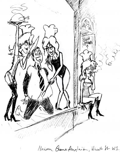Cartoon: Le Creme Vice Anglais (medium) by pinkhalf tagged cartoon,woman,food,man