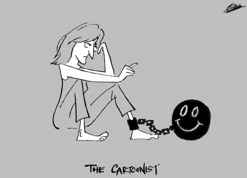Cartoon: The Cartoonist (medium) by pinkhalf tagged cartoon,woman,art