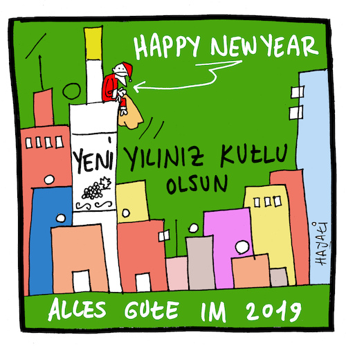 Cartoon: AIles Gute im 2019 (medium) by Hayati tagged yeni,yil,noel,baba,silvester,yilbasi,new,year,hayati,boyacioglu,yeni,yil,noel,baba,silvester,yilbasi,new,year,hayati,boyacioglu