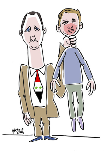 Cartoon: Assad and Aschraf (medium) by Hayati tagged assad,and,ashraf,syrien,suriye,staatsterror,folterung,todesopfer,grenzen,protest,hayati,boyacioglu,berlin,assad,syrien,staatsterror,folterung,todesopfer,grenzen,protest