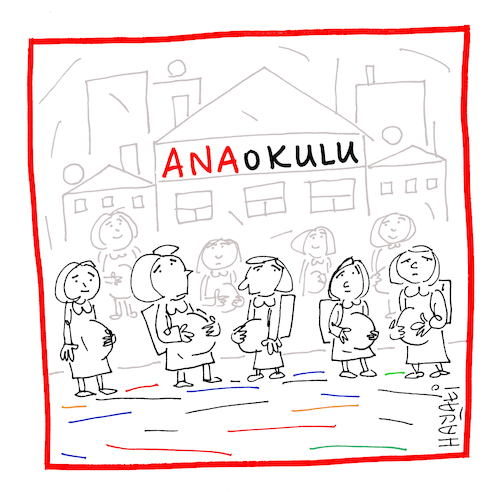 Cartoon: Kindergarten (medium) by Hayati tagged kinder,anaokulu,kindergarten,cartoon,hayati,boyacioglu,berlin,karikatur,kinder,anaokulu,kindergarten,cartoon,hayati,boyacioglu,berlin,karikatur