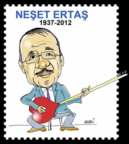 Cartoon: Neset Ertas (medium) by Hayati tagged berlin,boyacioglu,hayati,tuerkei,volksmusik,lyrik,minneslieder,volksdichter,saz,ertas,neset