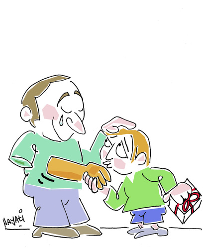 Cartoon: VATERTAG (medium) by Hayati tagged vatertag,babalar,gunu,tuerkei,hayati,boyacioglu,vatertag,familie