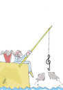 Cartoon: Brotlose Kunst (small) by Hayati tagged brotlose kunst fisch fischer musik notenschlüssel sol anahtari deniz balik av olta angeln angelschnurr hayati boyacioglu berlin