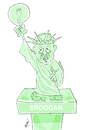 Cartoon: ERDOGAN (small) by Hayati tagged recep tayyip erdogan basbakan tuerkei hayati boyacioglu amerika denkmalstreit freiheitstatu