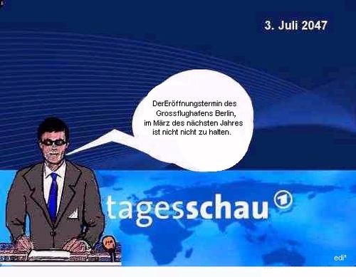 Cartoon: Grossflughafen Berlin-Brandenbur (medium) by sier-edi tagged grossflughafen,geldverschwendung,berlin,baustelle,unendliche,geschichte