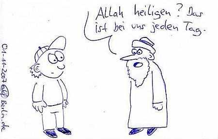 Cartoon: Allerheiligen (medium) by weltalf tagged allsaints,allerheiligen,feiertag,islam,allah