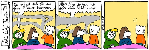 Cartoon: Nichtraucher (medium) by weltalf tagged rauch,raucher,nichtraucher,wohngemeinschaft,wg