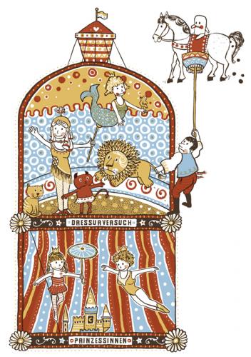 Cartoon: circus (medium) by judith tagged circus,loewe,artisten,frau,mann,maedchen,