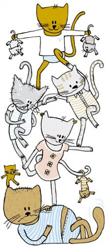 Cartoon: Kater Löwenzahn (medium) by judith tagged katzen,maus,mäuse,sport,tiere,animals,dog,cat