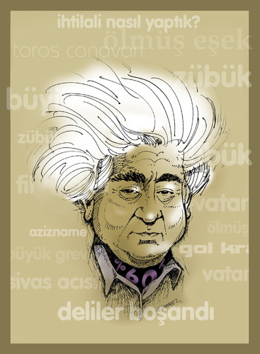 Cartoon: AZIZ NESIN -Turkish Author (medium) by donquichotte tagged aziznesin