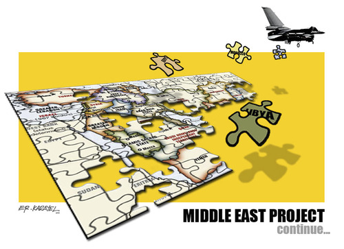 Cartoon: MIDDLE EAST PROJECT CONTINUE... (medium) by donquichotte tagged mddlest