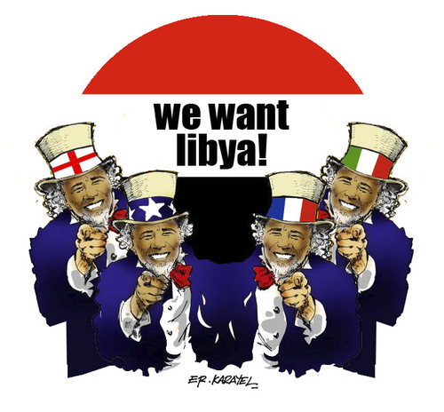Cartoon: WE WANT LIBYA! (medium) by donquichotte tagged lby