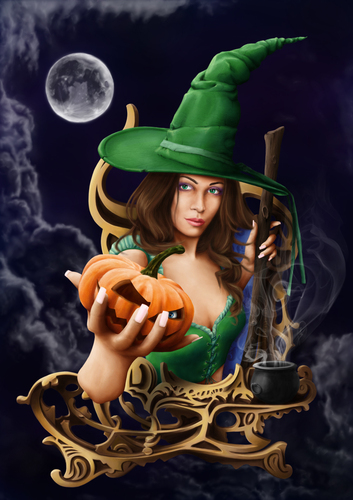 Cartoon: Witch (medium) by lexluther tagged witch,halloween,spirit,horror