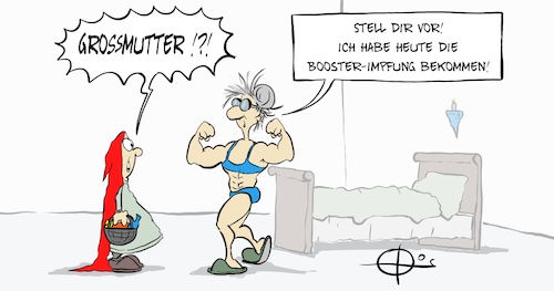 Cartoon: 20211026-BoosterImpfung (medium) by Marcus Gottfried tagged booster,impfung,corona,covid,kluster,alte,rotkäppchen,märchen,grimm,booster,impfung,corona,covid,kluster,alte,rotkäppchen,märchen,grimm