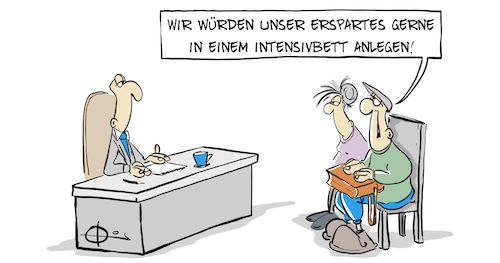 Cartoon: 20211209-IntensivbettErspartes (medium) by Marcus Gottfried tagged intensivbett,anlage,börse,erspartes,mangel,corona,altersversorgung,rente,covid,intensivbett,anlage,börse,erspartes,mangel,corona,altersversorgung,rente,covid