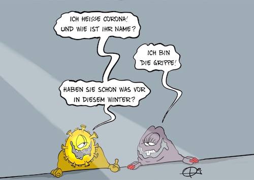 Cartoon: 20251130-Grippewelle (medium) by Marcus Gottfried tagged grippe,grippewelle,erkältung,winter,corona,impfung,grippe,grippewelle,erkältung,winter,corona,impfung