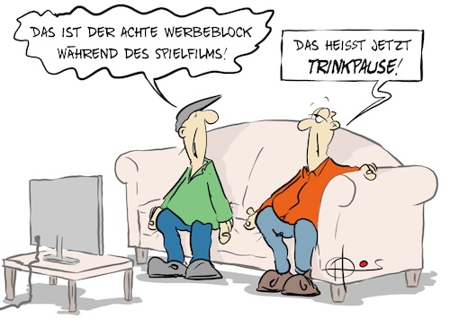 Cartoon: 20260613-Trinkpause (medium) by Marcus Gottfried tagged wm,weltmeisterschaft,fußball,trinkpause,werbung,fußballspiele,wm,weltmeisterschaft,fußball,trinkpause,werbung,fußballspiele