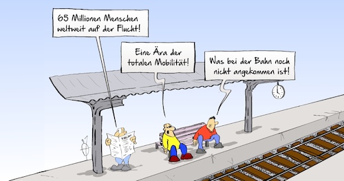 Cartoon: Banh8 (medium) by Marcus Gottfried tagged mobilität,bahn,eisenbahn,flucht,flüchtlinge,zuwanderung,pünktlich,verspätung,mobilität,bahn,eisenbahn,flucht,flüchtlinge,zuwanderung,pünktlich,verspätung