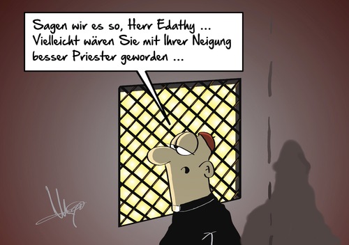 Cartoon: Edathy (medium) by Marcus Gottfried tagged edathy,spd,kinder,gericht,verfahren,strafe,neigung,kirche,priester,angebot,milde,marcus,gottfried,cartoon,karikatur,edathy,spd,kinder,gericht,verfahren,strafe,neigung,kirche,priester,angebot,milde,marcus,gottfried,cartoon,karikatur