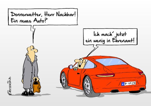 Cartoon: Ehrenamt (medium) by Marcus Gottfried tagged sommermärchen,ehrenamt,fussball,beckenbauer,spenden,honorar,dfb,werbung,verdienst,betrug,auto,einkommen,finanzen,denkmal,nachbar,porsche,reichtum,freunde,marcus,gottfried,cartoon,karikatur,sommermärchen,ehrenamt,fussball,beckenbauer,spenden,honorar,dfb,werbung,verdienst,betrug,auto,einkommen,finanzen,denkmal,nachbar,porsche,reichtum,freunde,marcus,gottfried,cartoon,karikatur